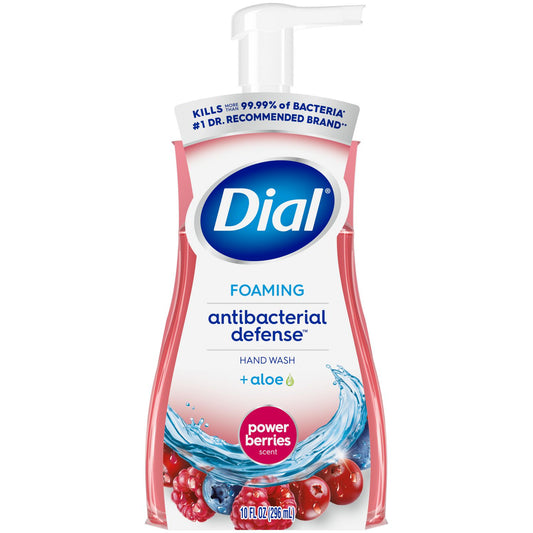 Dial Antibacterial Foaming Hand Wash, Power Berries Scent, 10 oz, 8/Carton (34727)