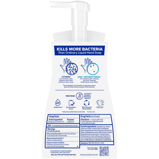 Dial Antibacterial Foaming Hand Wash, Power Berries Scent, 10 oz, 8/Carton (34727)