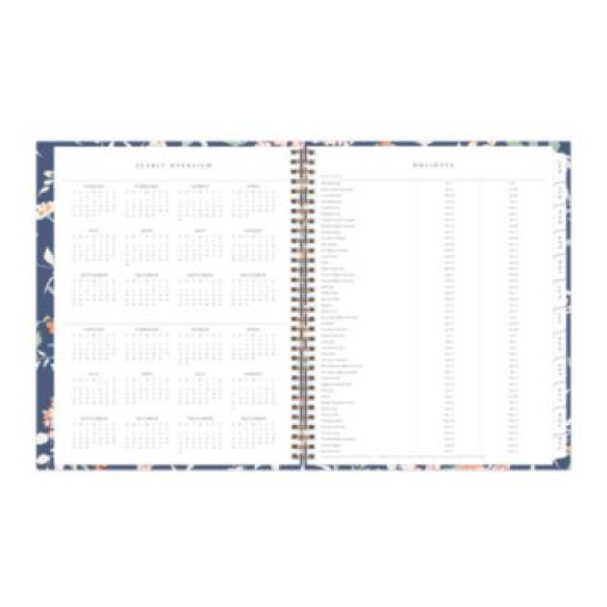 Blue Sky One Tree Planted Effie Weekly/Monthly Planner, Floral Artwork, 11" x 8.5", Blue/Peach/Green Cover, 12-Month (Jan-Dec): 2025 (138325)