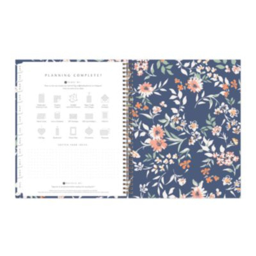 Blue Sky One Tree Planted Effie Weekly/Monthly Planner, Floral Artwork, 11" x 8.5", Blue/Peach/Green Cover, 12-Month (Jan-Dec): 2025 (138325)