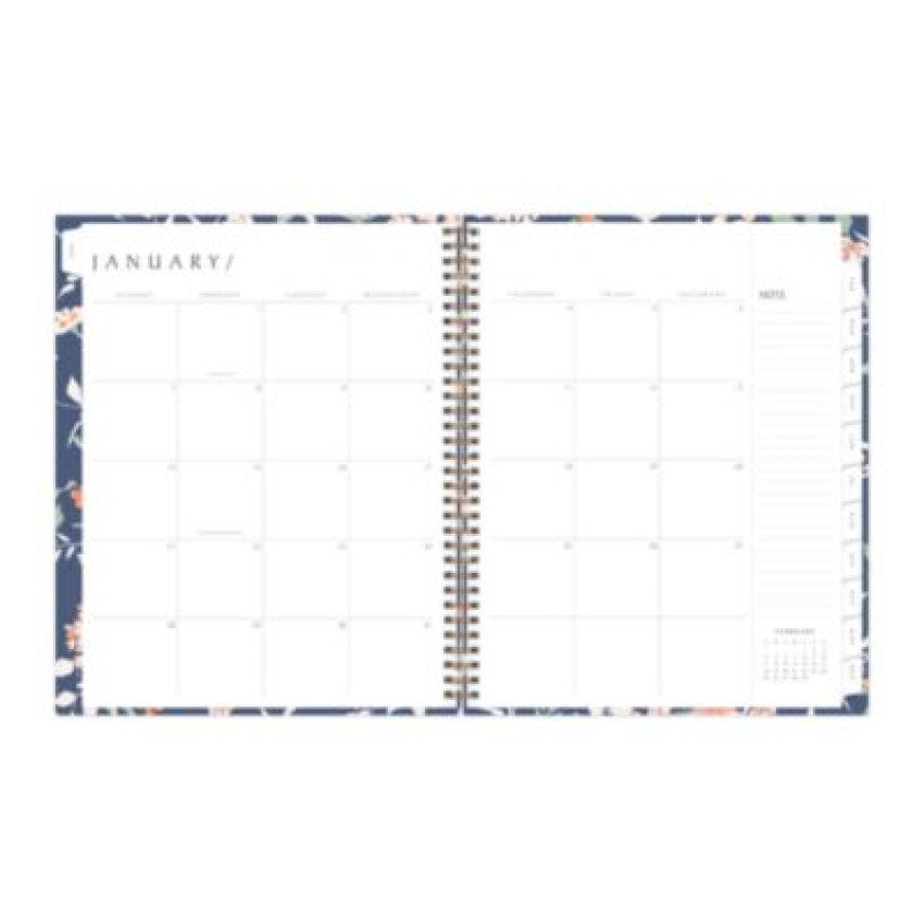 Blue Sky One Tree Planted Effie Weekly/Monthly Planner, Floral Artwork, 11" x 8.5", Blue/Peach/Green Cover, 12-Month (Jan-Dec): 2025 (138325)