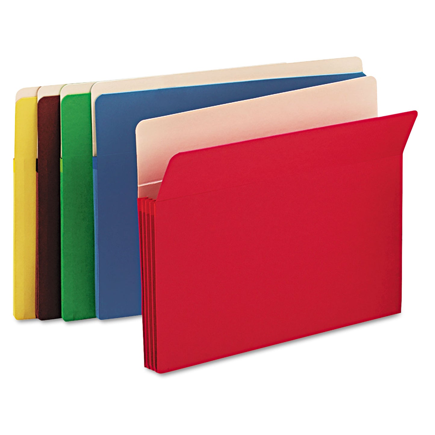 Smead Colored File Pockets, 3.5" Expansion, Letter Size, Assorted Colors, 25/Box (73890)