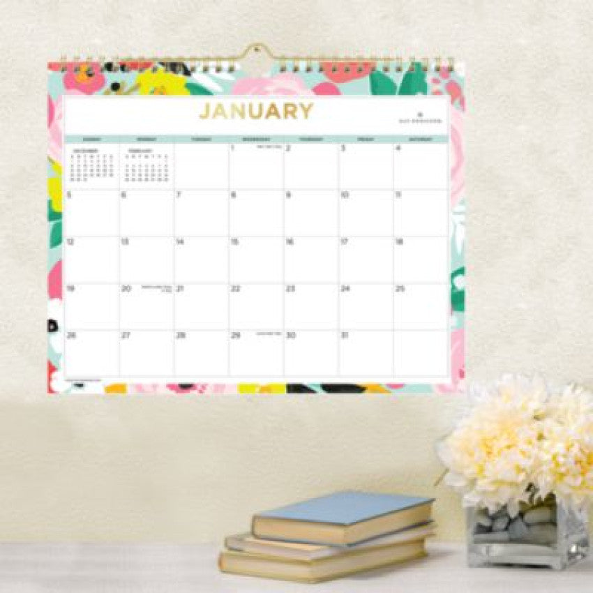 Blue Sky Day Designer Secret Garden Mint Monthly Wall Calendar, Floral Artwork, 11 x 8.75, Multicolor Sheets, 12-Month (Jan-Dec): 2025 (148632)