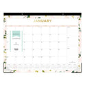 Blue Sky Day Designer Coming Up Roses Monthly Desk Pad Calendar, Floral Artwork, 22 x 17, Cream/Blush Sheets, 12-Month (Jan-Dec): 2025 (138198)