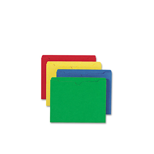 Smead Colored File Jackets with Reinforced Double-Ply Tab, Straight Tab, Letter Size, Assorted Colors, 100/Box (75613)