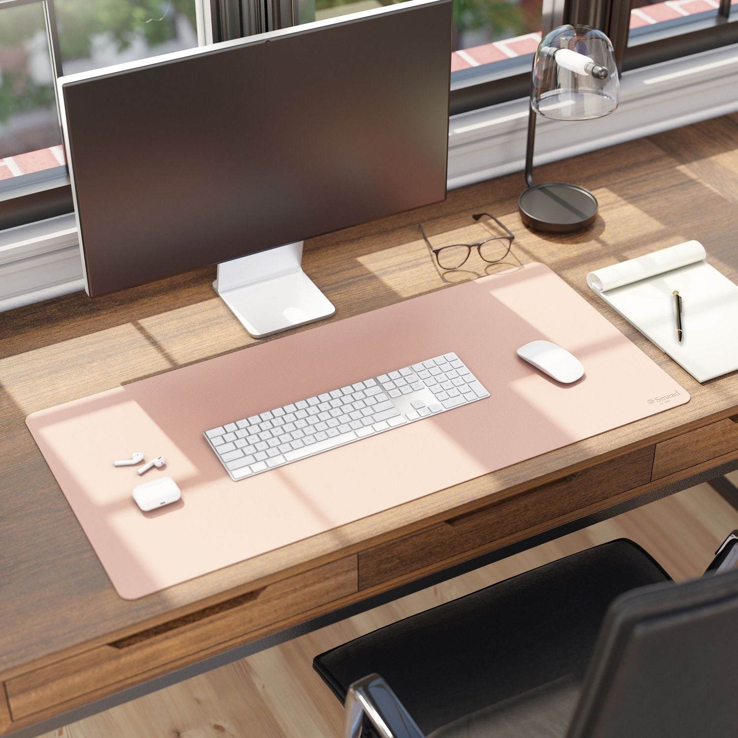 Smead Vegan Leather Desk Pads, 36 x 17, Light Pink (64829)