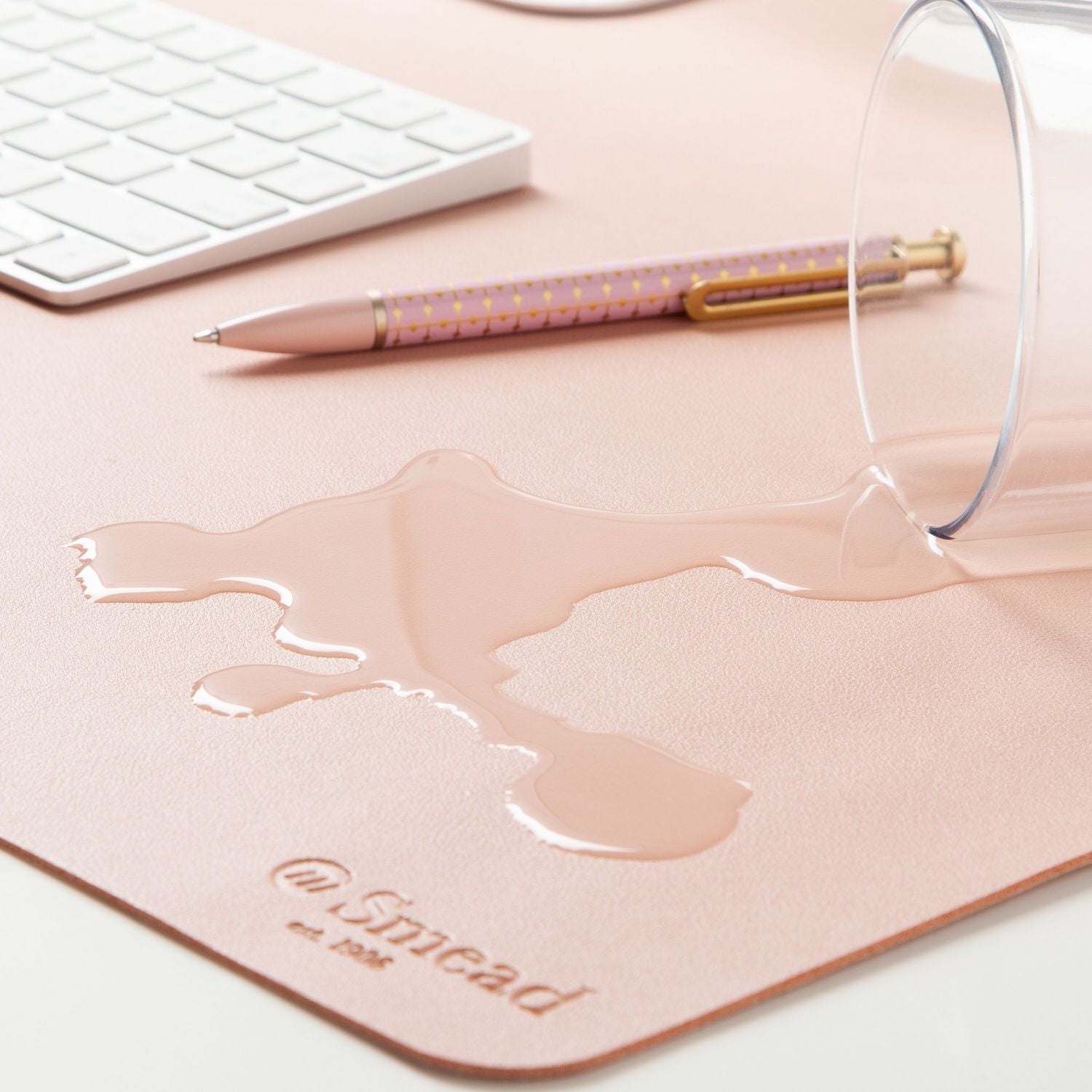 Smead Vegan Leather Desk Pads, 36 x 17, Light Pink (64829)