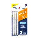 Paper Mate InkJoy Gel Bright Retractable Pen, Medium 0.7 mm, White Ink, White Barrel, 3/Pack (2196363)