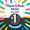 Paper Mate InkJoy Gel Bright Retractable Pen, Medium 0.7 mm, White Ink, White Barrel, 3/Pack (2196363)