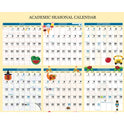 House of Doolittle Recycled Academic Seasonal Laminated Wall Calendar, Illustrated Seasons, 24 x 37, 12-Month (July to June), 2024 to 2025 (39835)