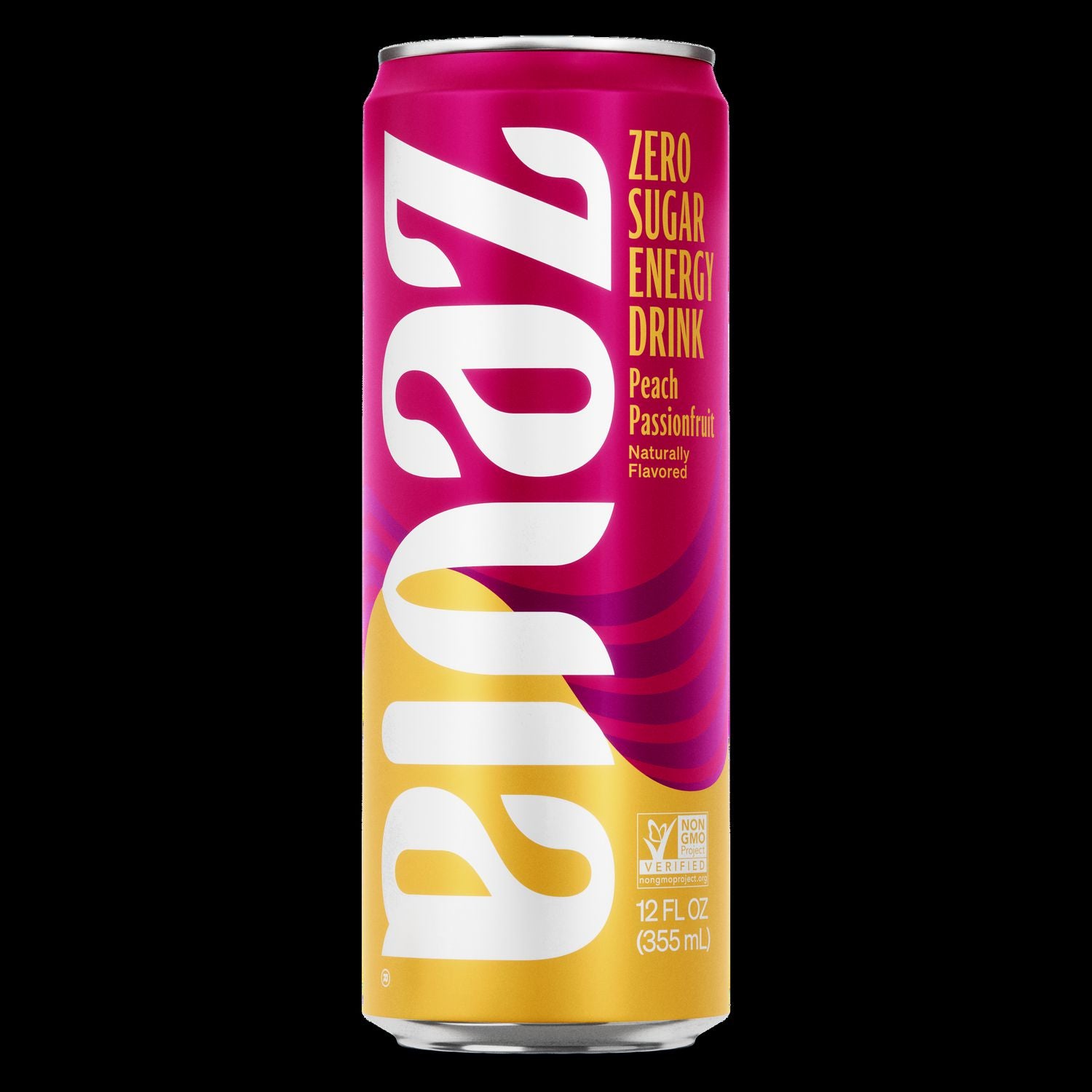 Zevia Zero Sugar Naturally Sweetened Energy Drink, Peach Passionfruit, 12 oz Can, 12/Carton (0195712)