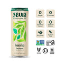 Zevia Zero Sugar Naturally Sweetened Green Tea, Green, 12 oz Can, 12/Carton (0170612)