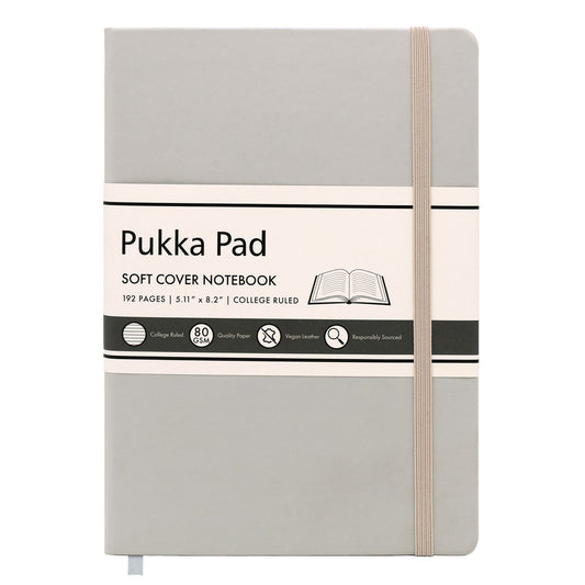 PUKKA PAD Soft Cover Notebook, College Rule, Pebble Cover, (96) 8.2 x 5.11 Sheets (9941SIG)