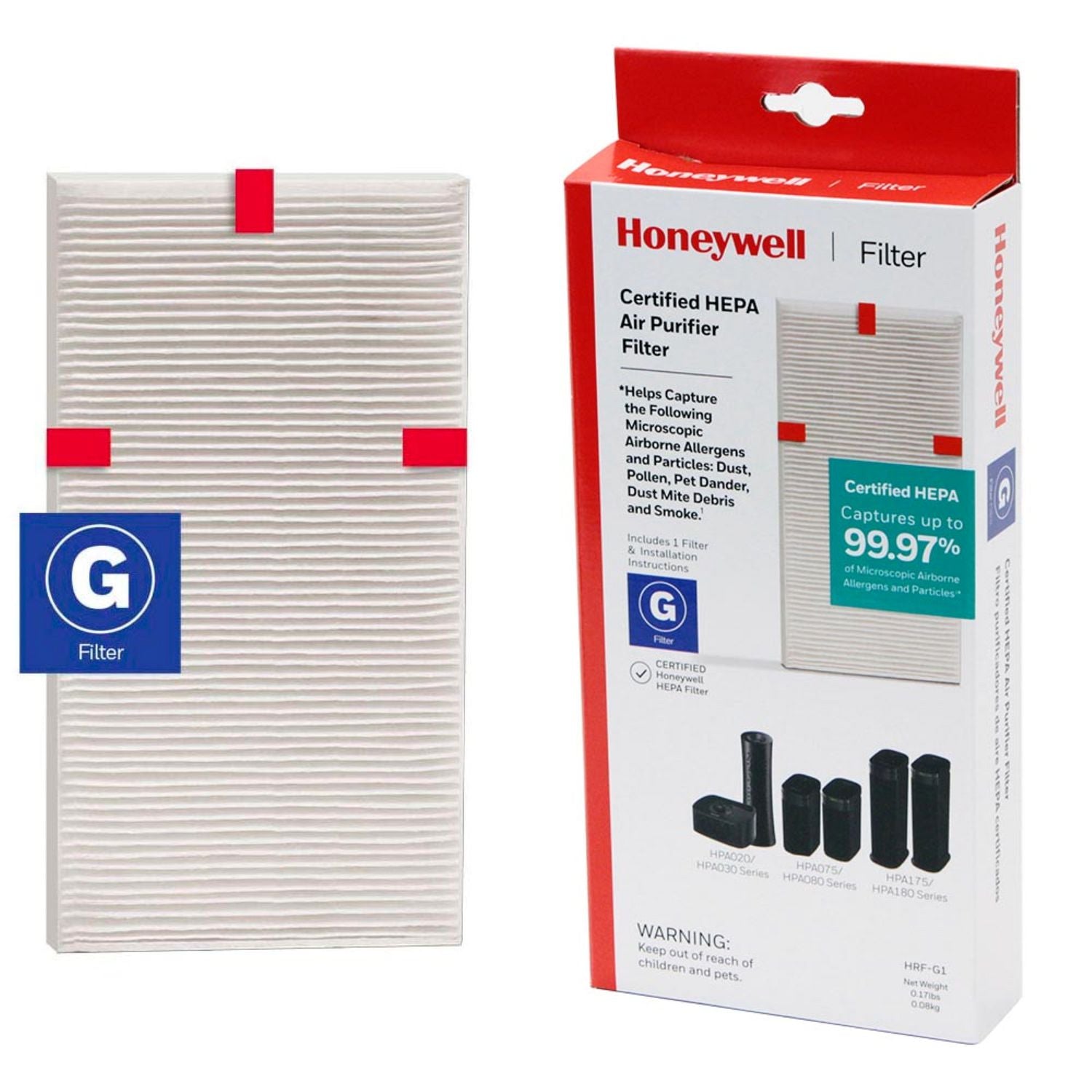 Honeywell Filter G True HEPA Air Purifier Filter, 1.5 x 10 (HRFG1)