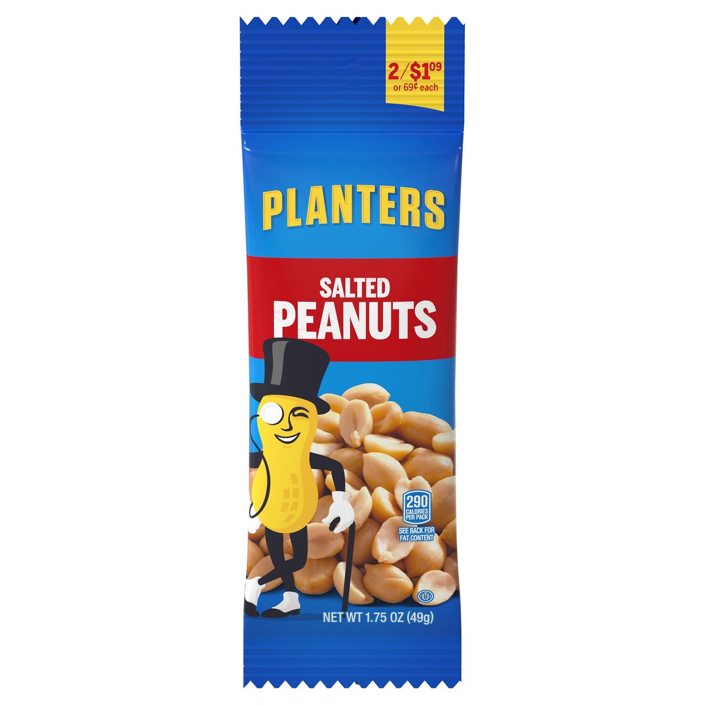 Planters Salted Peanuts, 1.75 oz Pack, 18 Packets/Box, 2 Boxes/Carton (60004060)