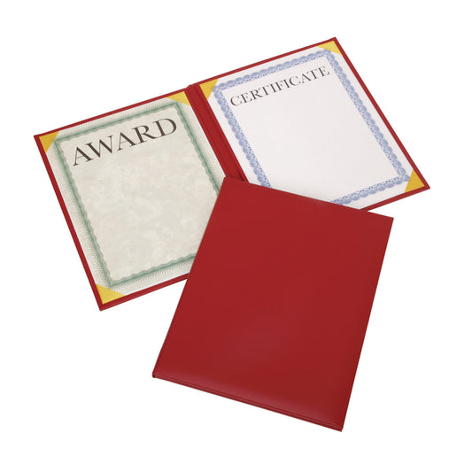 AbilityOne 7510017143329, SKILCRAFT Awards Certificate Padded Cover Binder, 9.12 x 11.62, Red/Gold