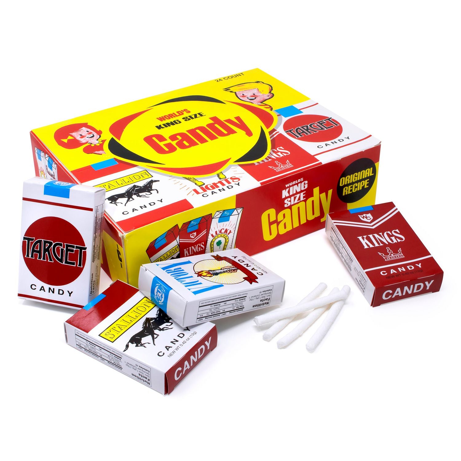 World Confections Candy Cigarettes, 24/Box, 3 Boxes/Carton (60004064)