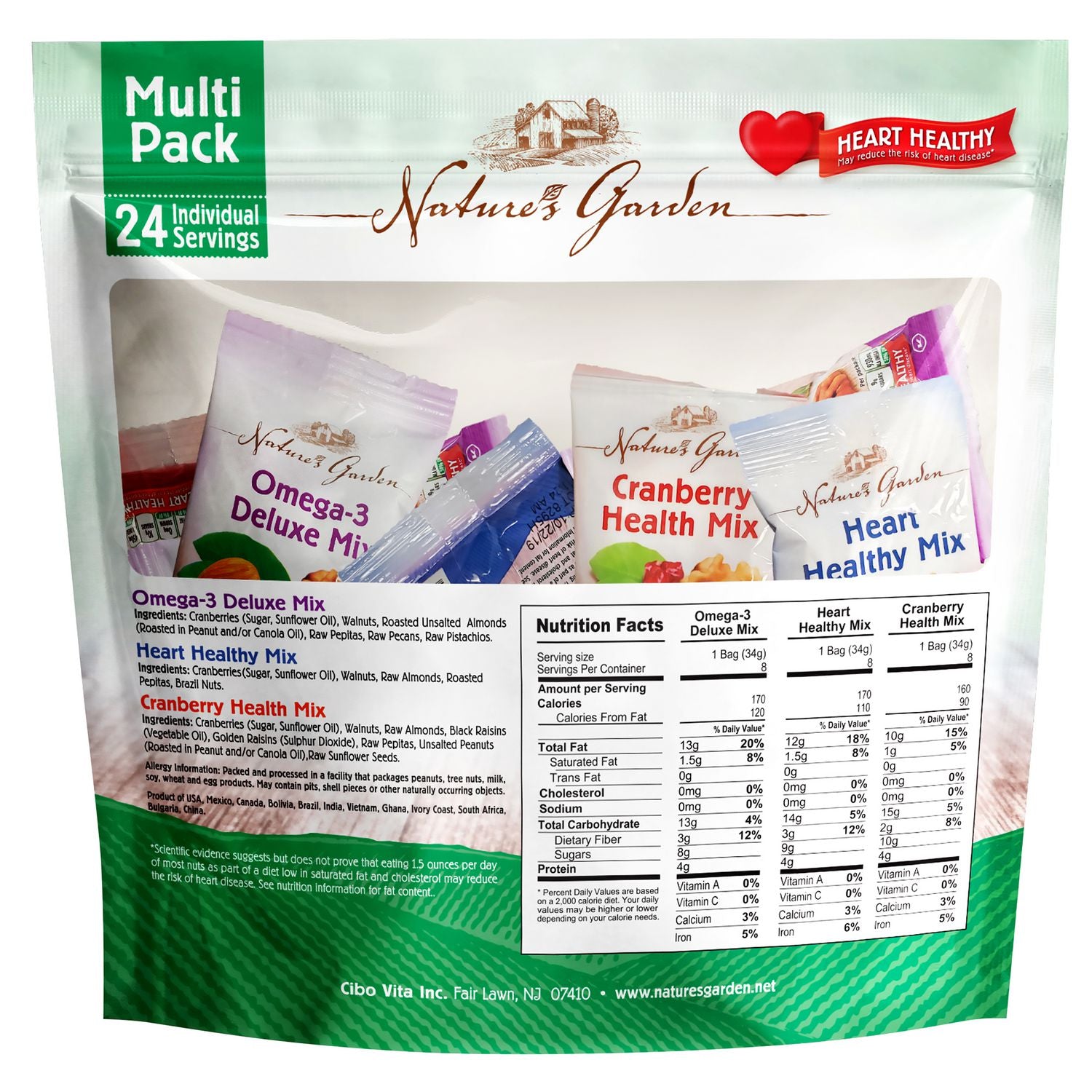 Nature's Garden Healthy Trail Mix Snack Packs, Assorted Flavors, 1.2 oz Pouch, 24/Bag, 2 Bags/Carton (60004092)