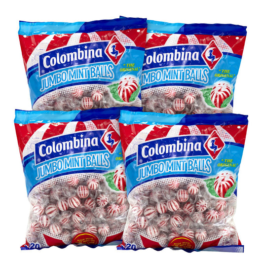 Colombina Jumbo Peppermint Balls, 0.32 oz Individually Wrapped, 120/Bag, 4 Bags/Carton (60004063)