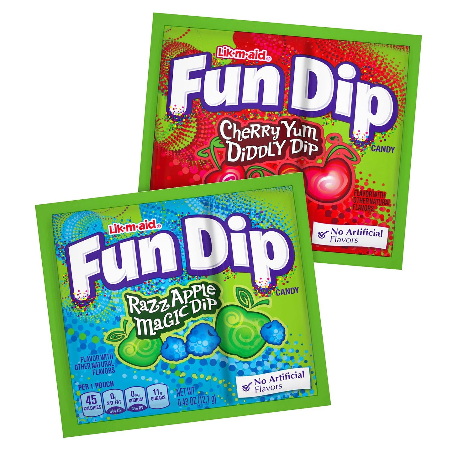 Lik-m-aid Fun Dip Candy, Assorted Flavors, 0.43 oz Pouch, 48/Box, 2 Boxes/Carton (60004068)