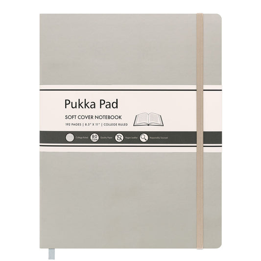 PUKKA PAD Soft Cover Notebook, College Rule, Pebble Cover, (96) 11 x 8.5 Sheets (9943SIG)