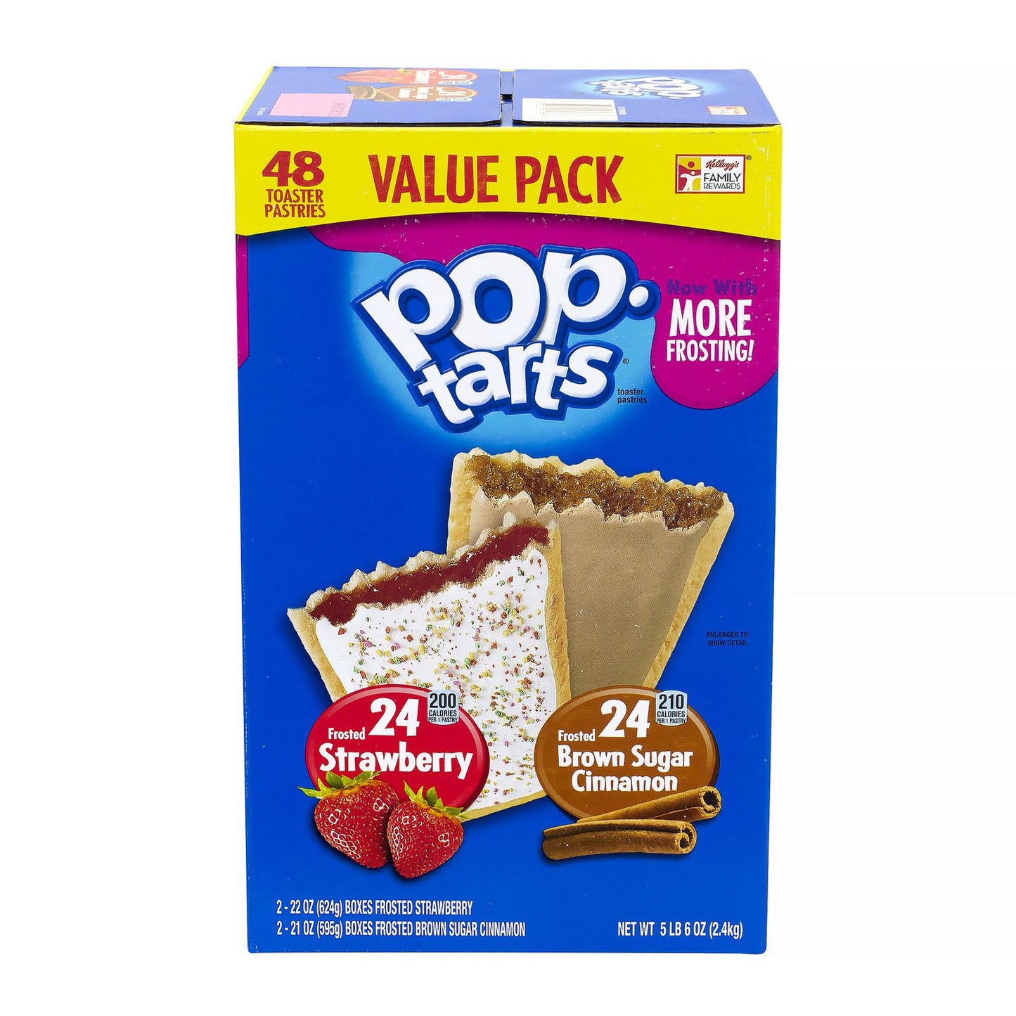 s Pop Tarts, Brown Sugar Cinnamon/Strawberry, 2/Pouch, 24 Pouches Box, 2 Boxes/Carton (60004083)