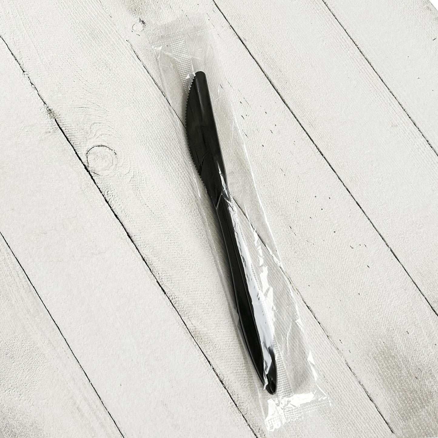 Boardwalk Mediumweight Wrapped Polypropylene Cutlery, Knife, Black, 1,000/Carton (KNIFEBLPPIW)