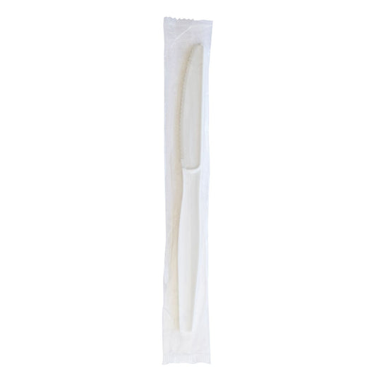 Boardwalk Heavyweight Wrapped Polystyrene Cutlery, Knife, White, 1,000/Carton (KNIFEWHPSIW)