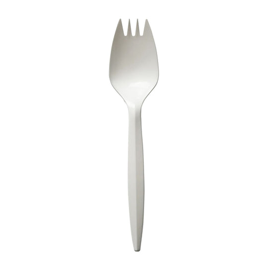 Boardwalk Mediumweight Polypropylene Cutlery, Spork, White, 1,000/Carton (SPORKWHPP)