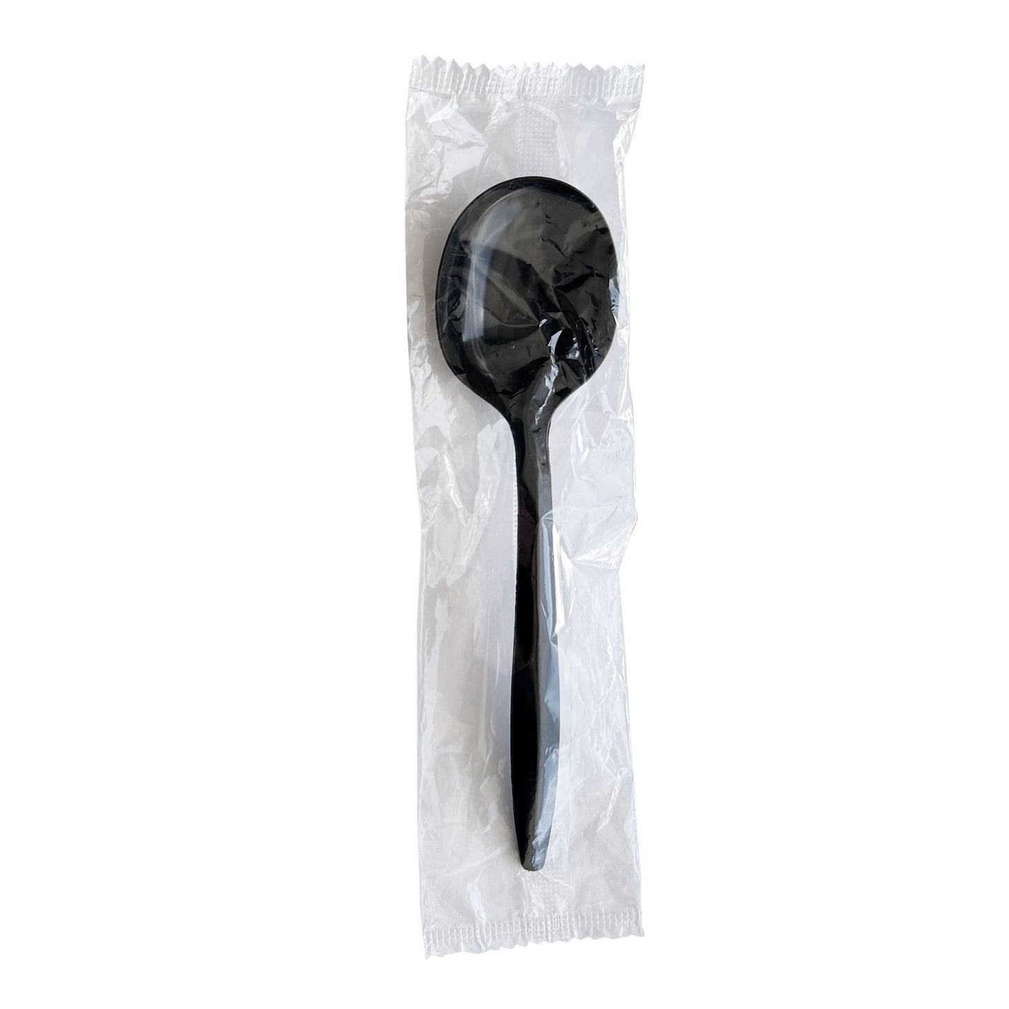 Boardwalk Mediumweight Wrapped Polypropylene Cutlery, Soup Spoon, Black, 1,000/Carton (SOUPBLPPIW)