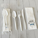 Boardwalk Six-Piece Cutlery Kit, Fork/Knife/Teaspoon/Napkin/Pepper/Salt, White, 1,000/Carton (6COMBOKITPP)