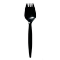 Boardwalk Mediumweight Wrapped Polypropylene Cutlery, Spork, Black, 1,000/Carton (SPORKBLPPIW)