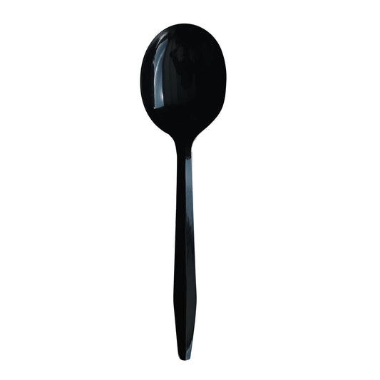 Boardwalk Heavyweight Polypropylene Cutlery, Soup Spoon, Black, 1,000/Carton (SOUPBLHVY)