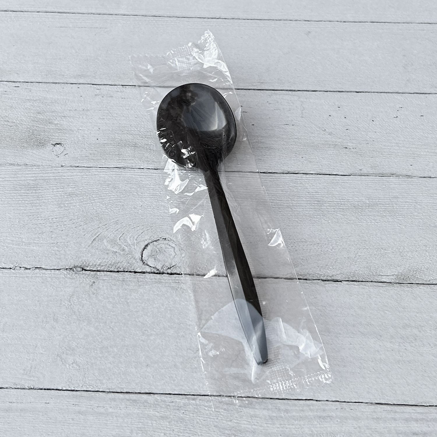 Boardwalk Mediumweight Wrapped Polypropylene Cutlery, Soup Spoon, Black, 1,000/Carton (SOUPBLPPIW)