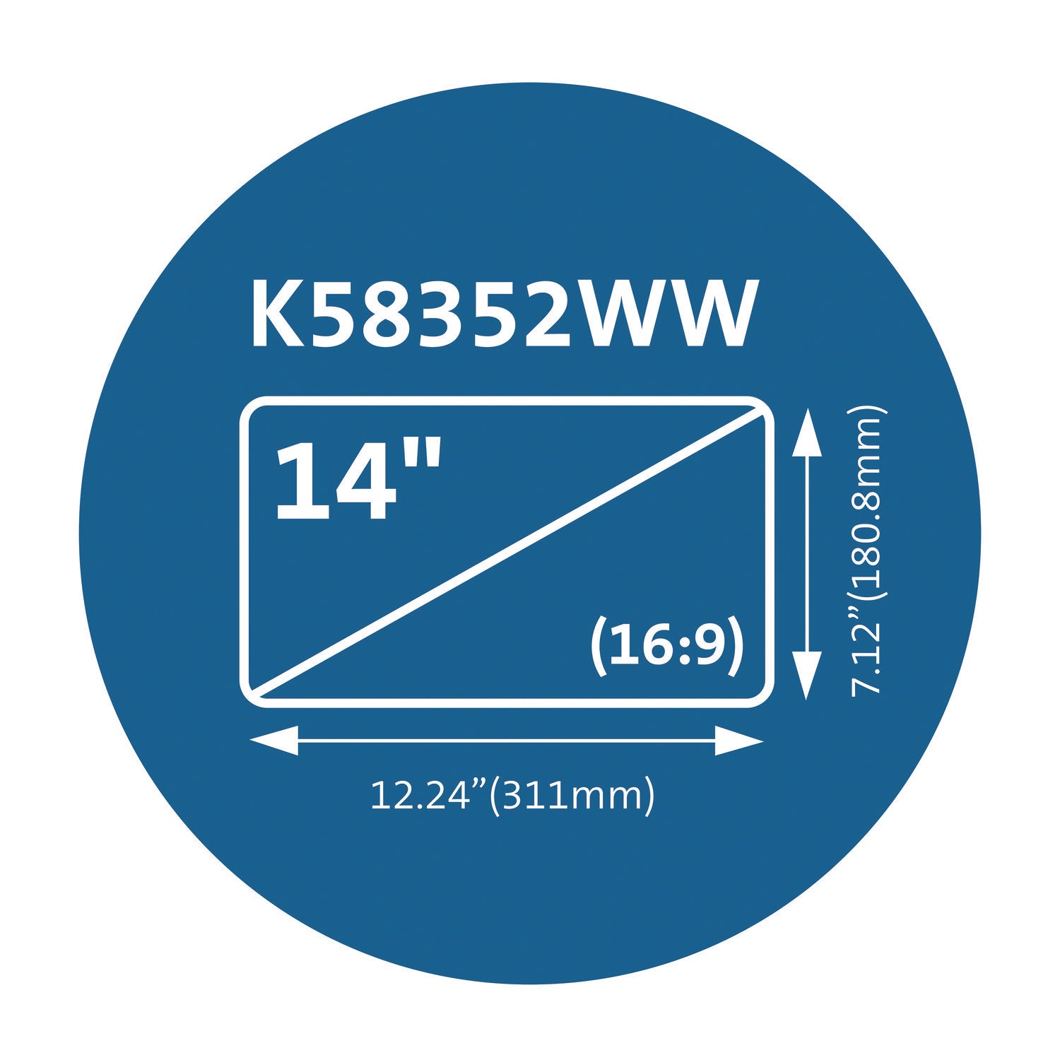 Kensington Magnetic Laptop Privacy Screen For 14" Widescreen Laptops, 16:9 Aspect Ratio (58352)