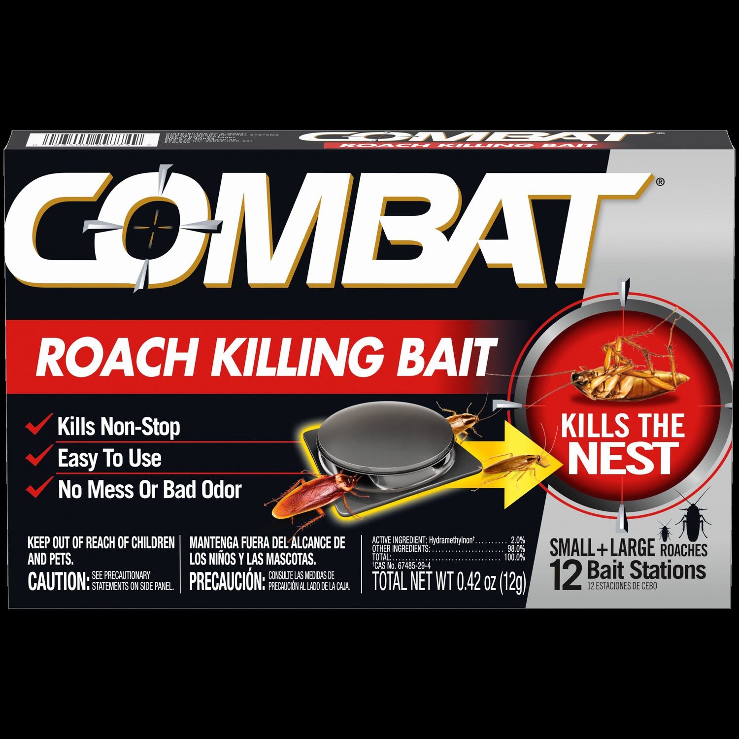 Combat Roach Bait Insecticide, 0.42 oz, 12/Pack, 10 Packs/Carton (05701)