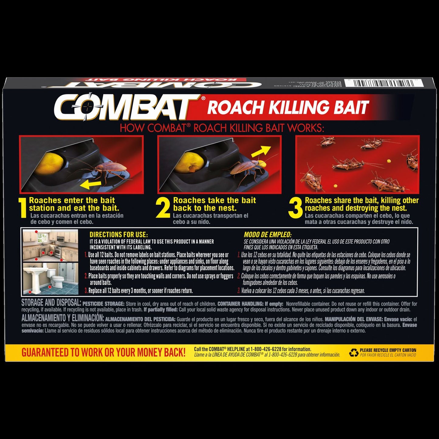 Combat Roach Bait Insecticide, 0.42 oz, 12/Pack, 10 Packs/Carton (05701)