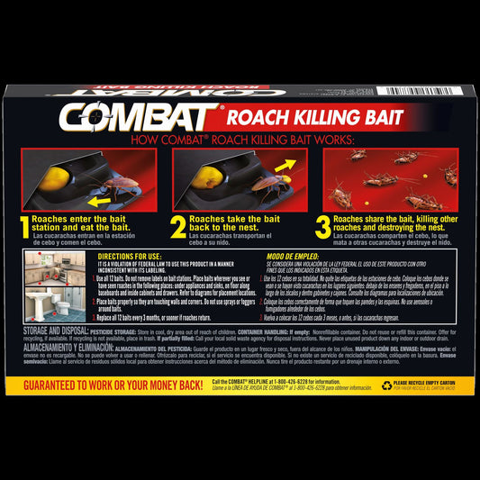 Combat Roach Bait Insecticide, 0.42 oz, 12/Pack, 10 Packs/Carton (05701)