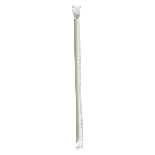 Boardwalk Wrapped Jumbo Paper Straws, 7.75", Paper, White, 1,280/Carton (PPRSTRWIW)