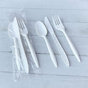 Boardwalk Three-Piece Cutlery Kit, Fork/Knife/Teaspoon, Mediumweight, White, 250/Carton (3KITWHPS)