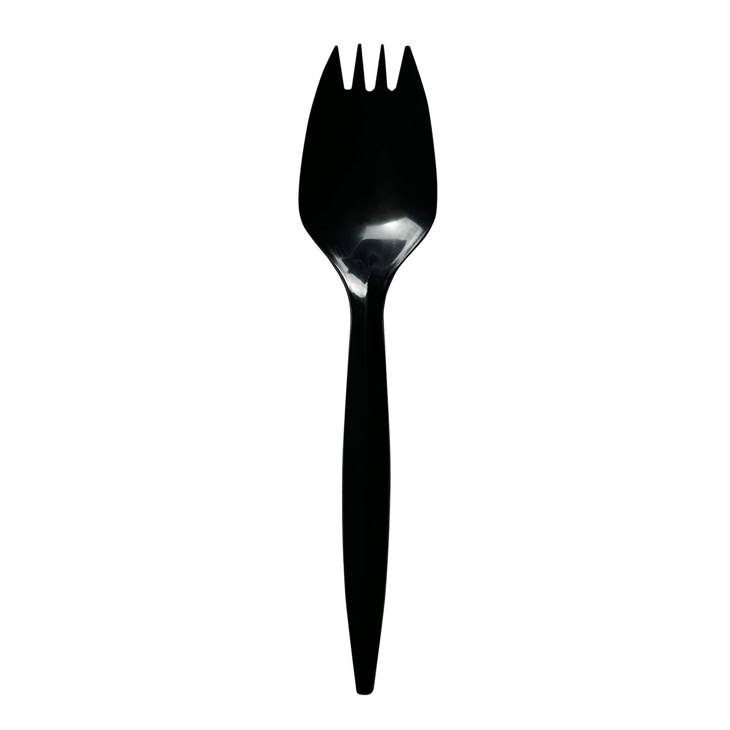 Boardwalk Mediumweight Polypropylene Cutlery, Spork, Black, 1,000/Carton (SPORKBLPP)