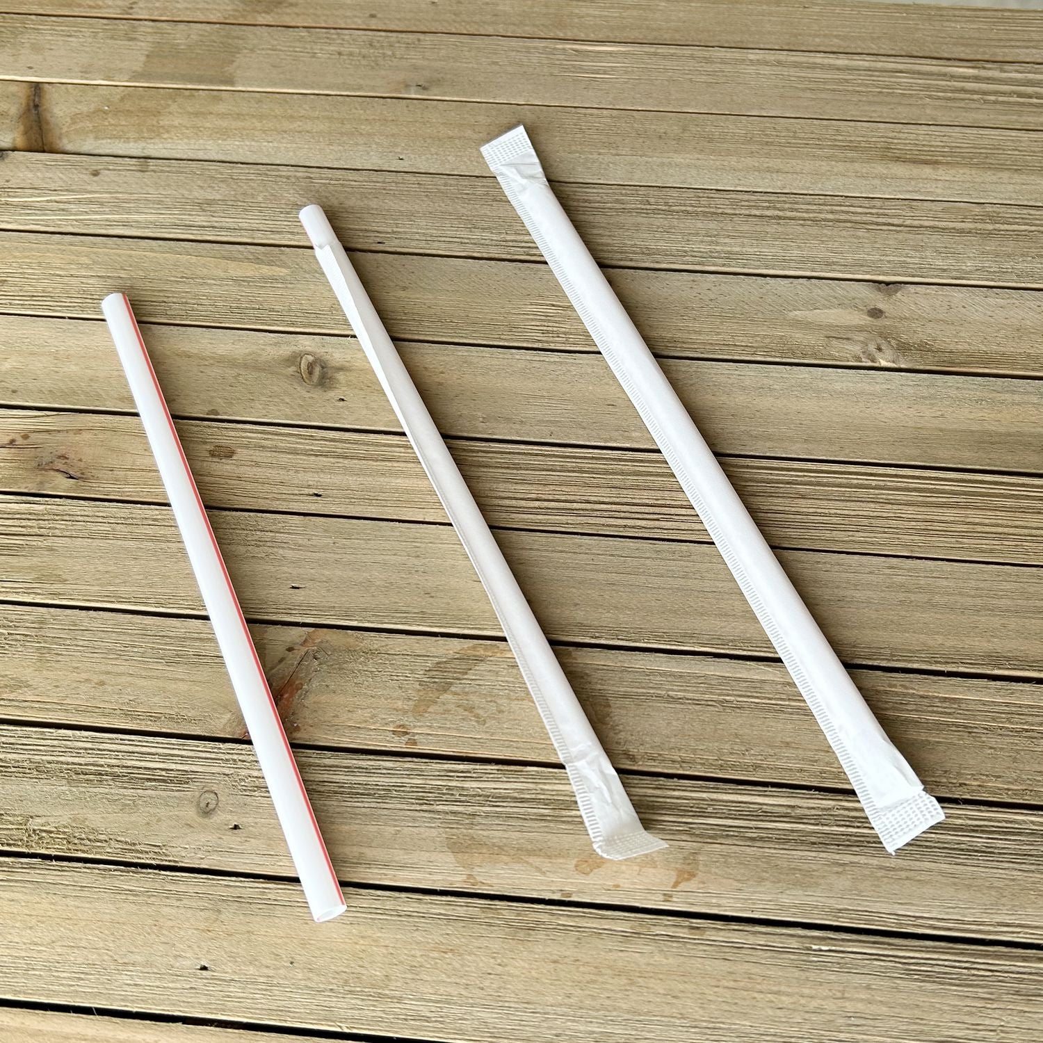 Boardwalk Wrapped Giant Straws, 7.75", Polypropylene, Red/White Striped, 7,200/Carton (GSTW775RW)