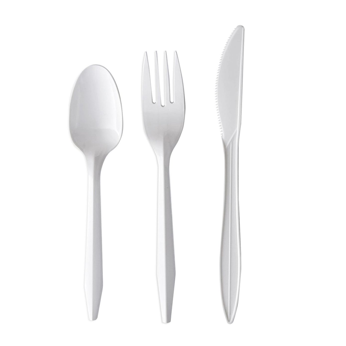 Boardwalk Three-Piece Cutlery Kit, Fork/Knife/Teaspoon, Mediumweight, White, 250/Carton (3KITWHPS)