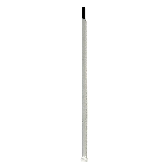 Boardwalk Wrapped Jumbo Straws, 10.25", Polypropylene, Black, 2,000/Carton (JSTW1025BK)