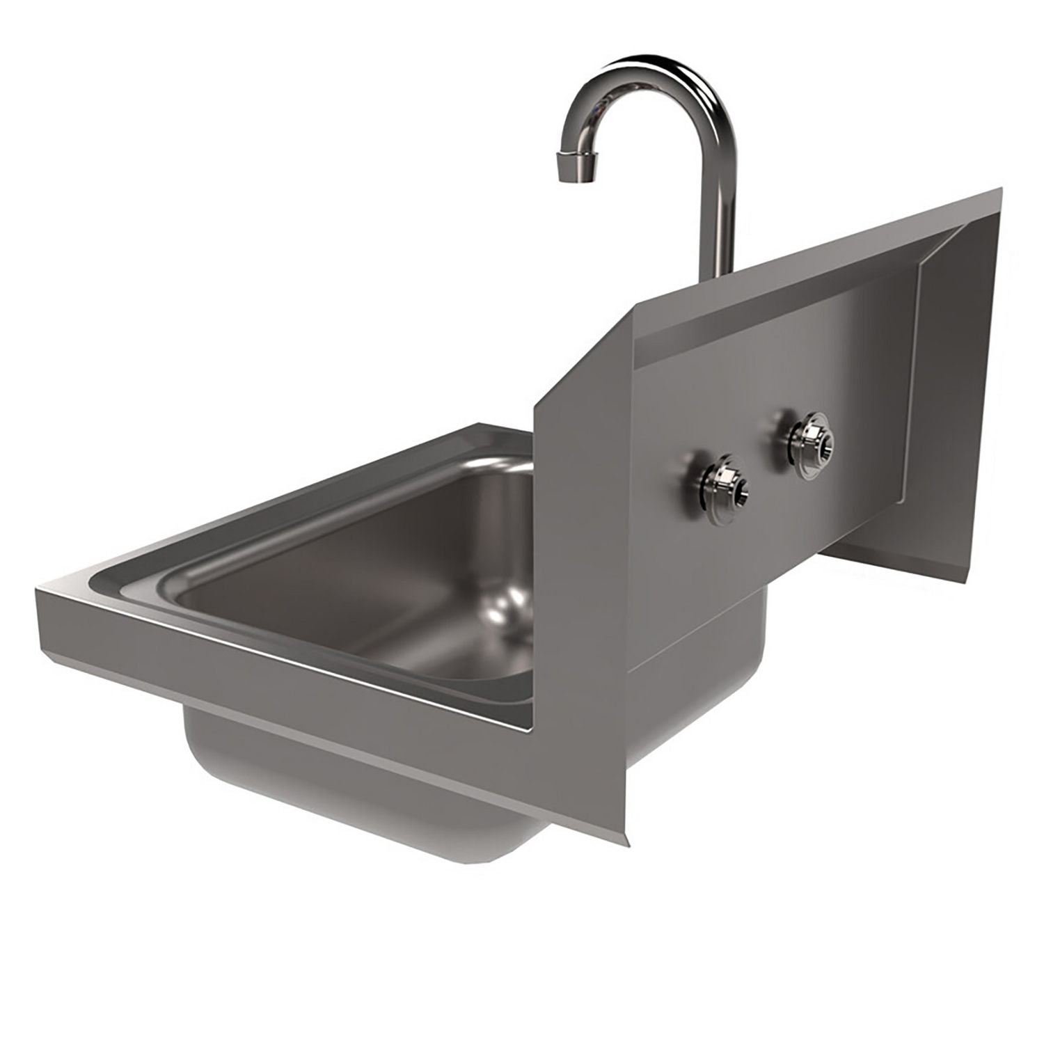 BK Resources Stainless Steel Hand Sink with Faucet, 14" l x 10" w x 5" d (BKHSW1410PG)