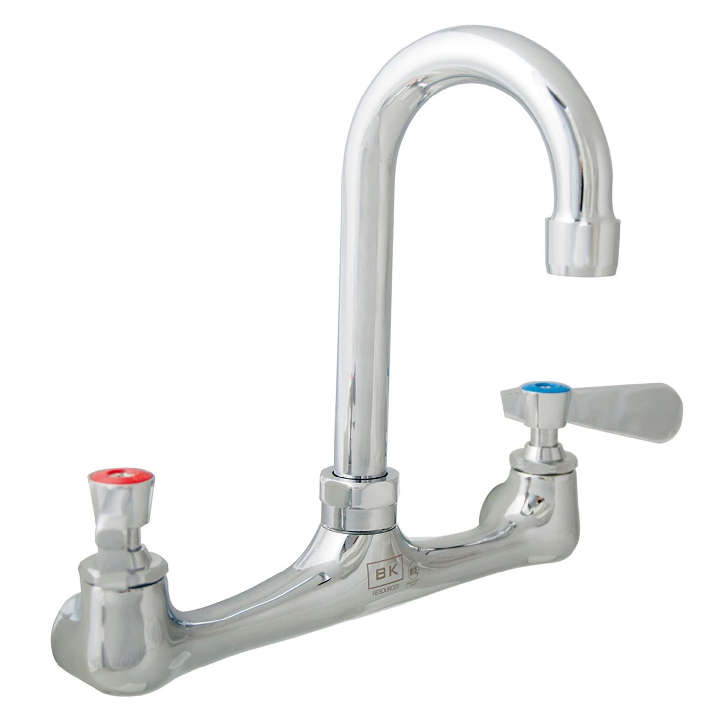 BK Resources WorkForce Standard Duty Faucet, 12.38" Height/8" Reach, Chrome-Plated Brass (BKFW8GM)