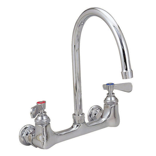 BK Resources WorkForce Standard Duty Faucet, 9.5" Height/5" Reach, Chrome-Plated Brass (BKFW5GM)