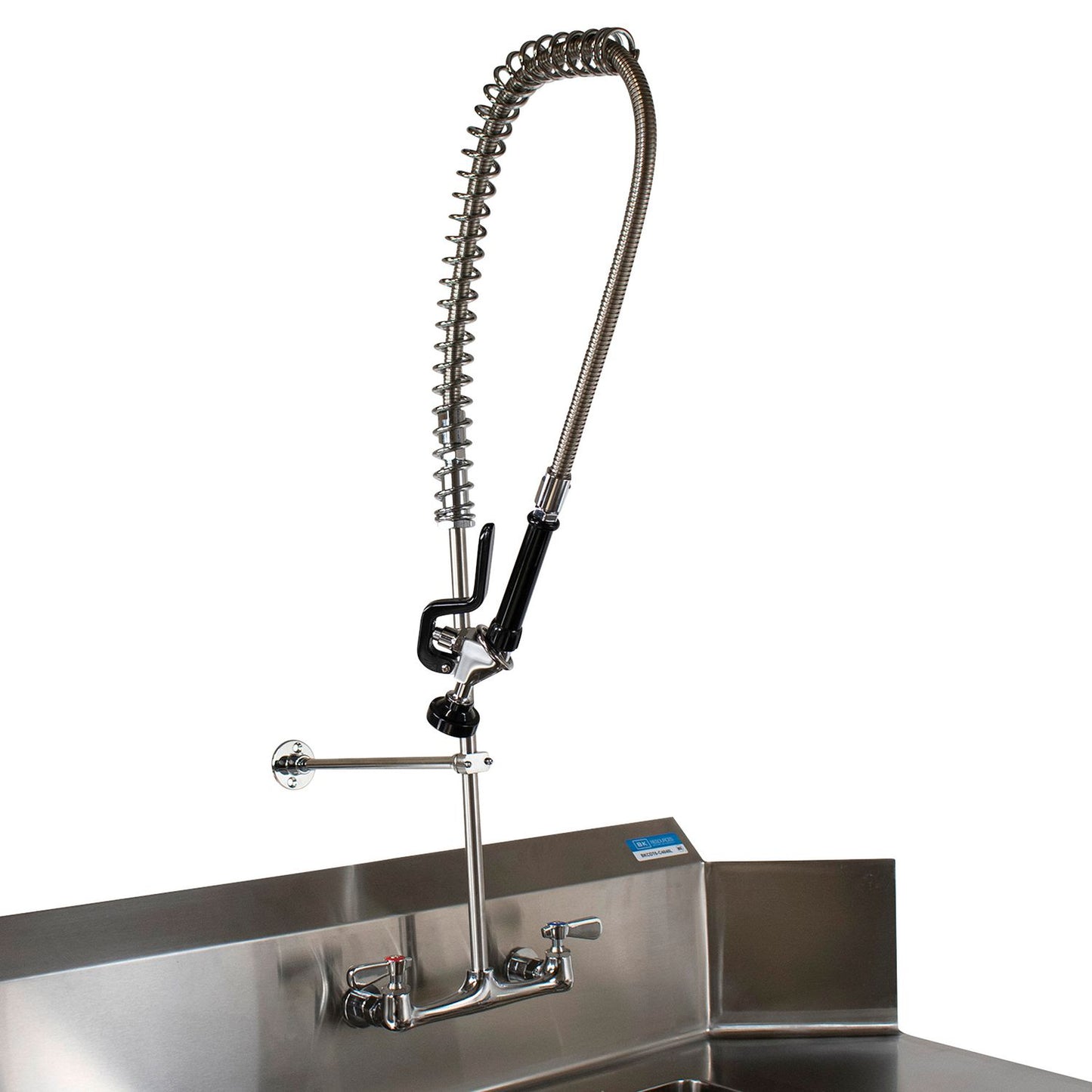 BK Resources WorkForce Prerinse Add-A-Faucet, 8" Height, Chrome (BKFVSMPRWBM)