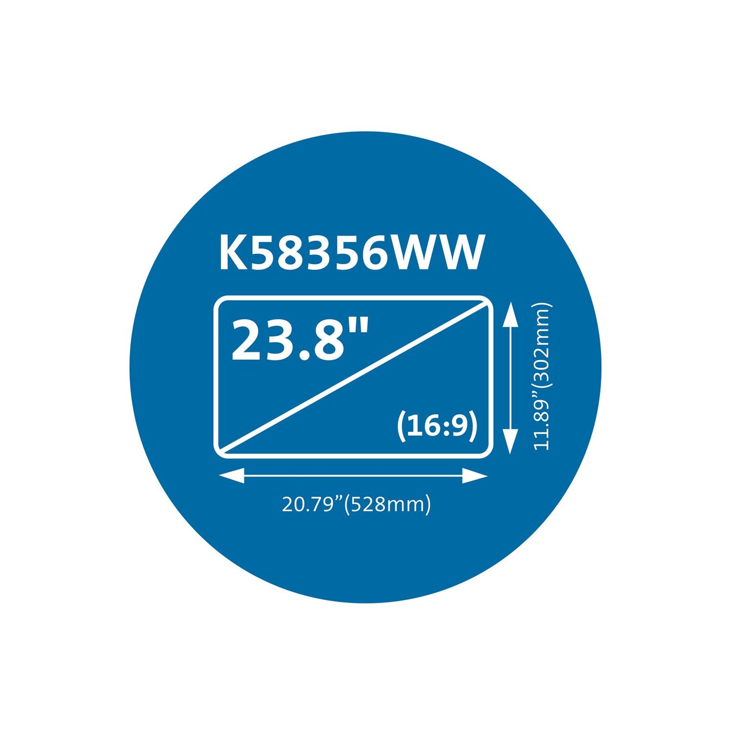 Kensington Magnetic Monitor Privacy Screen for 23.8" Widescreen Flat Panel Monitors, 16:9 Aspect Ratio (58356)