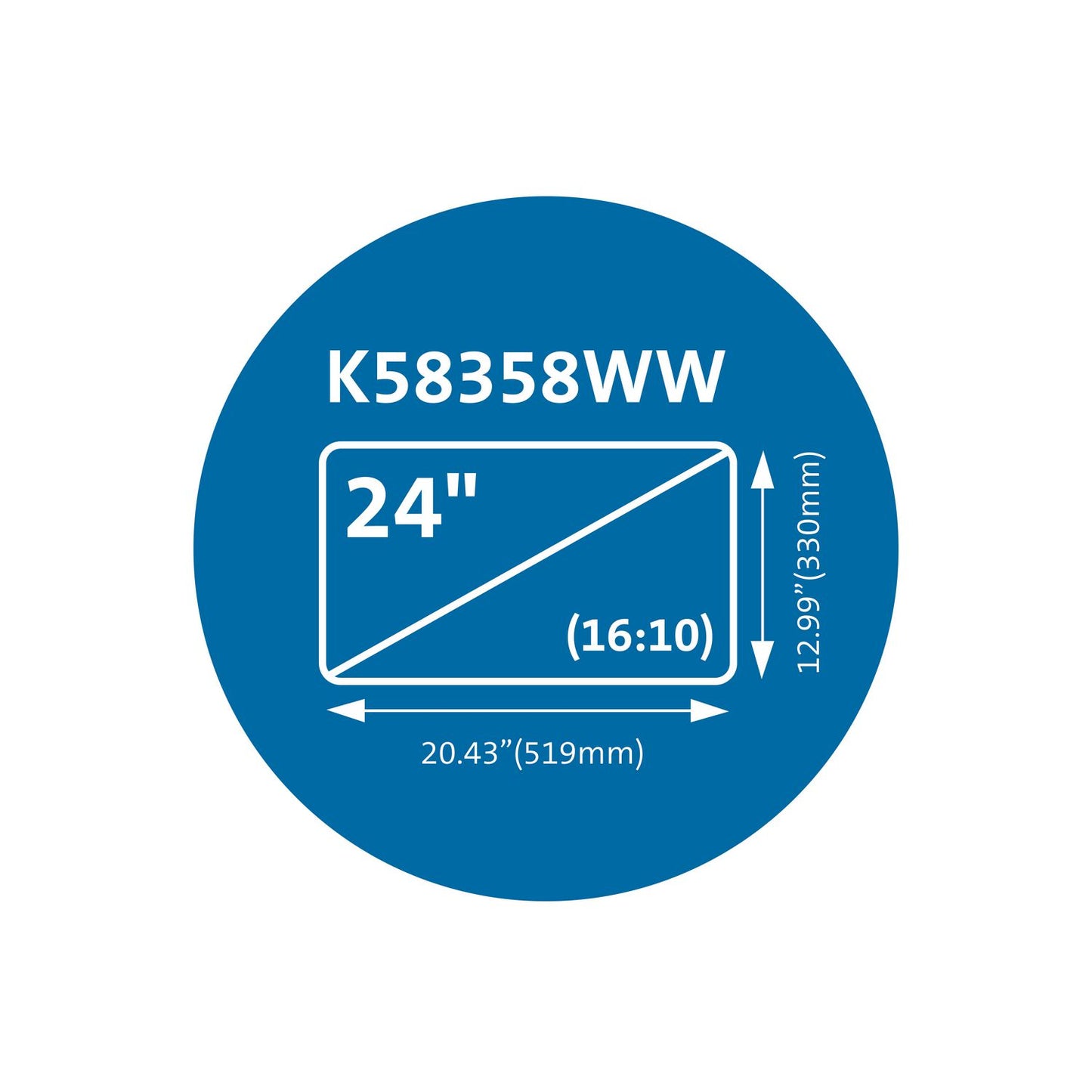 Kensington Magnetic Monitor Privacy Screen for 24" Widescreen Flat Panel Monitors, 16:10 Aspect Ratio (58358)